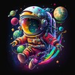 © GIFTE - a cute cartoon astronaut floating in space