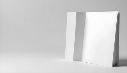 Wall Mural - plain blank white Blank vertical book  white mockup object