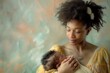 © Veronika - Portrait of an African American woman mother with her baby showing the tenderness between mother and child