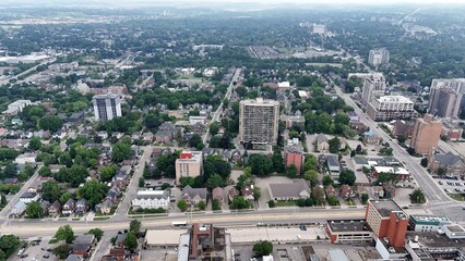 Wall Mural - Aerial view of the urban cityscape of Waterloo during daytime, Ontario, Canada