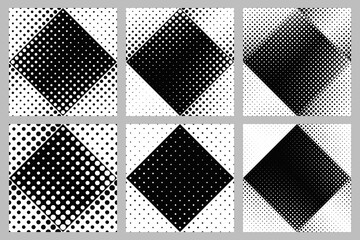 Wall Mural - Geometrical seamless  dot pattern background set - abstract vector graphic design