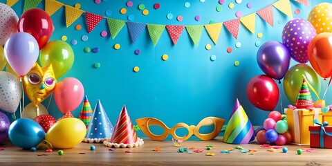 Wall Mural - Party Fete Karneval Geburtstag  Dekoration AI-Created Content