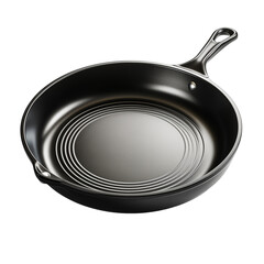 Black Frying Pan On White Background