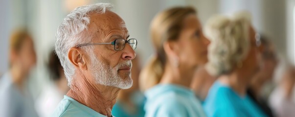 Wall Mural - Serene Man Practicing Tai Chi in Pistachio Attire for Mental Health and Wellness