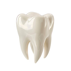 3D illustration of a molar tooth. PNG element isolated on transparent background.