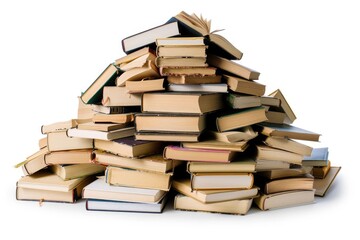 Fototapete - Pile of Books isolated on white background