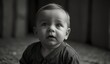 © Василь Тігай - Curious Baby Portrait in Black and White