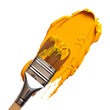 © vadymstock - Paint brush with yellow paint. PNG element isolated on transparent background.