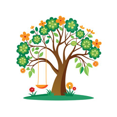 Different types of trees illustration