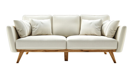 Modern Scandinavian style sofa  isolated on transparent or white background 