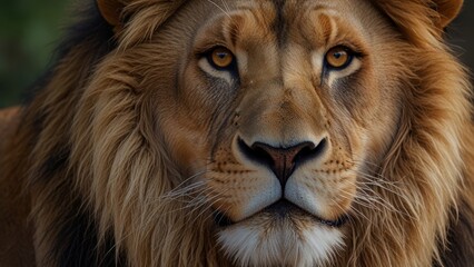 Wall Mural - Majestic Lion Close-Up Portrait