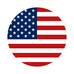 Wall Mural - Round United States flag icon