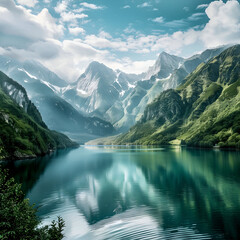 Naklejka na meble Rzeka pomiędzy górami