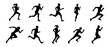 © Amina - Run. Running men and women, vector set of isolated silhouettes
