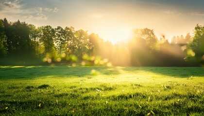 a beautiful clean a background with sun rays and nature at morning