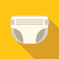 Sticker - Simple design of a baby diaper, a product for children's hygiene, lying on a yellow background