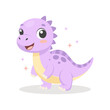© Tatiana - Cute baby dinosaur on white background. Design for greeting cards, invitations, printing on clothes. Flat style illustration