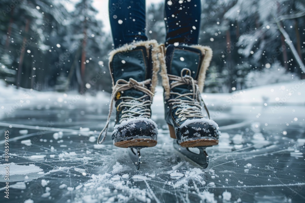 Ice Rink Lake ice skating on a frozen lake Stock Photo | Adobe Stock