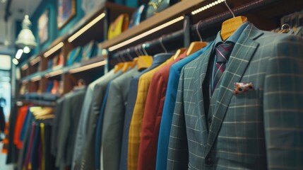 formal wear in a modern fashion store generative ai