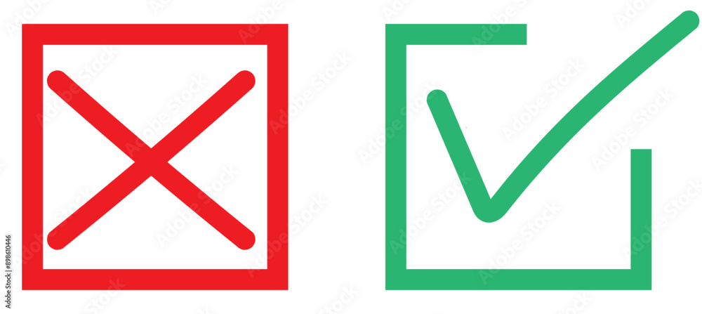 Checkmark cross icon Checkmark icon set. Checkmark right symbol tick ...