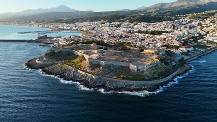 Wall Mural - Aerial view of the city of Rethymno, Crete, Greece.