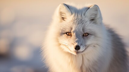 Close up shot of a arctic fox portrait.