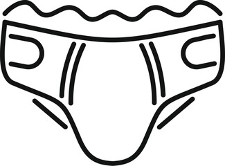 Sticker - Line drawing depicting a baby diaper, perfect for representing baby products or childcare