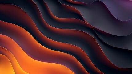 Minimalist composition with modern orange and black wave abstract background