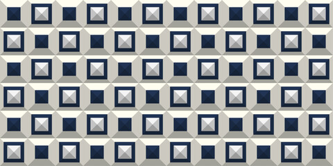 Poster - Blue checkered tiles. Vector repeating and seamless tile of white and blue squares.