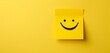 © New Arty - smiley face on a yellow wall. Ai Generated