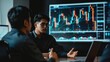 © spyrakot - Expert Trader Presenting Forex Strategies in Modern Conference Room with Charts and Graphs