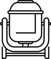 Sticker - Line drawing of a concrete mixer standing ready for work on a building site