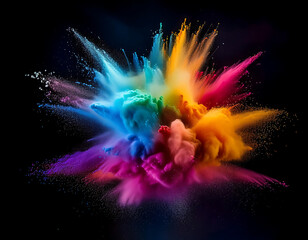  Rainbow Powder Explosion- An abstract depiction of colorful powder bursting in the air,_1(388)