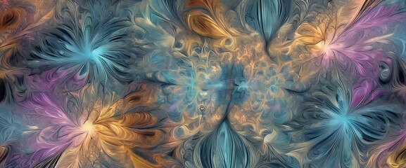 Wall Mural - fractal imaginatory texture abstract background lush generated image