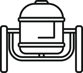 Sticker - Simple line icon of a large industrial water tank standing on a metal platform