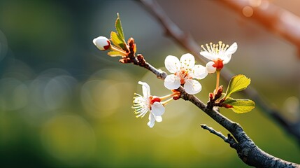 Sticker - A small white and red plum blossom 