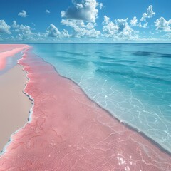 beautiful pink beach landscape on a blur background