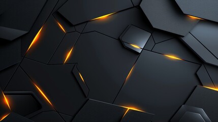 Glowing abstract dark and orange geometric background design