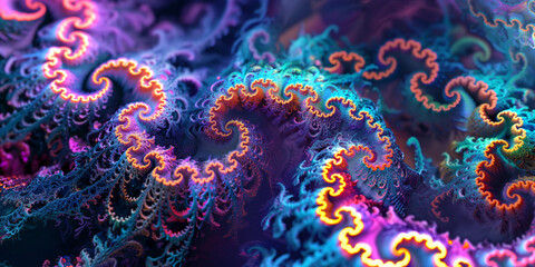 Wall Mural - abstract neon fractal background