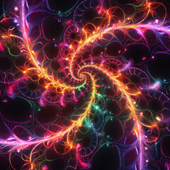 Wall Mural - abstract neon fractal background