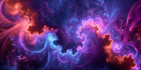 Wall Mural - abstract neon fractal background