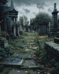 ruins of an old church and cryptic cemetery