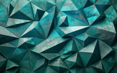 geometric shapes with triangles in a cool turquoise 