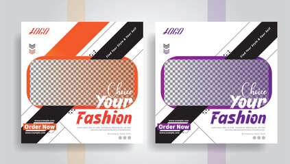 Wall Mural -  Fashion sale post design, Set of Editable minimal square banner template, suitable for social media post, instagram, and facebook. Marketing promotion template.