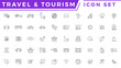 © gfxboss - Travel and tour icons set. Travel and tourism vector line icon set