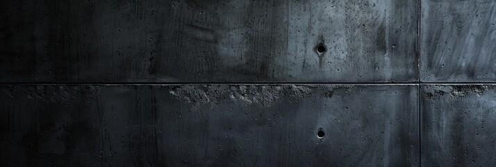 Wall Mural - A closeup photo of a smooth dark gray concrete wall. The photo highlights the subtle variations and imperfections in the wall's texture