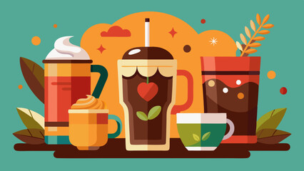 Wall Mural - Coffee drinks vector arts illustration