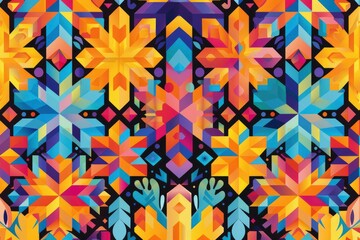 Wall Mural - Abstract Geometric Pattern with Vibrant Colors