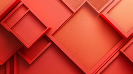Wall Mural - red geometric shapes create a modern and abstract design, symbolizing structure, creativity, energy,