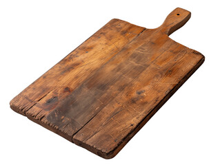 wooden cutting board on isolated background